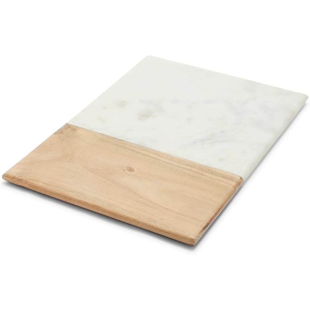 image:imageSur La Table Rectangular Marble and Acacia Wood Serving Board White