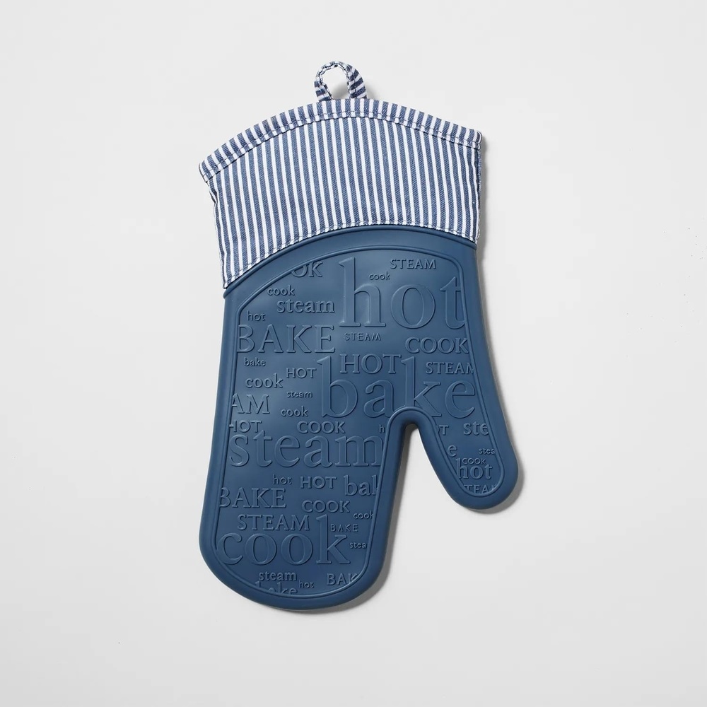 image:imageSur La Table Silicone Striped Oven Mitt RedBlue