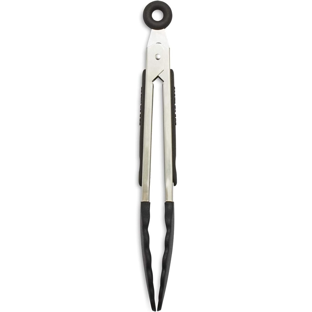 image:imageSur La Table SiliconeTipped Tongs 7 in Gray Compact Nonstick Tongs for Precision Plating and Small Plate Service 7 inBlack
