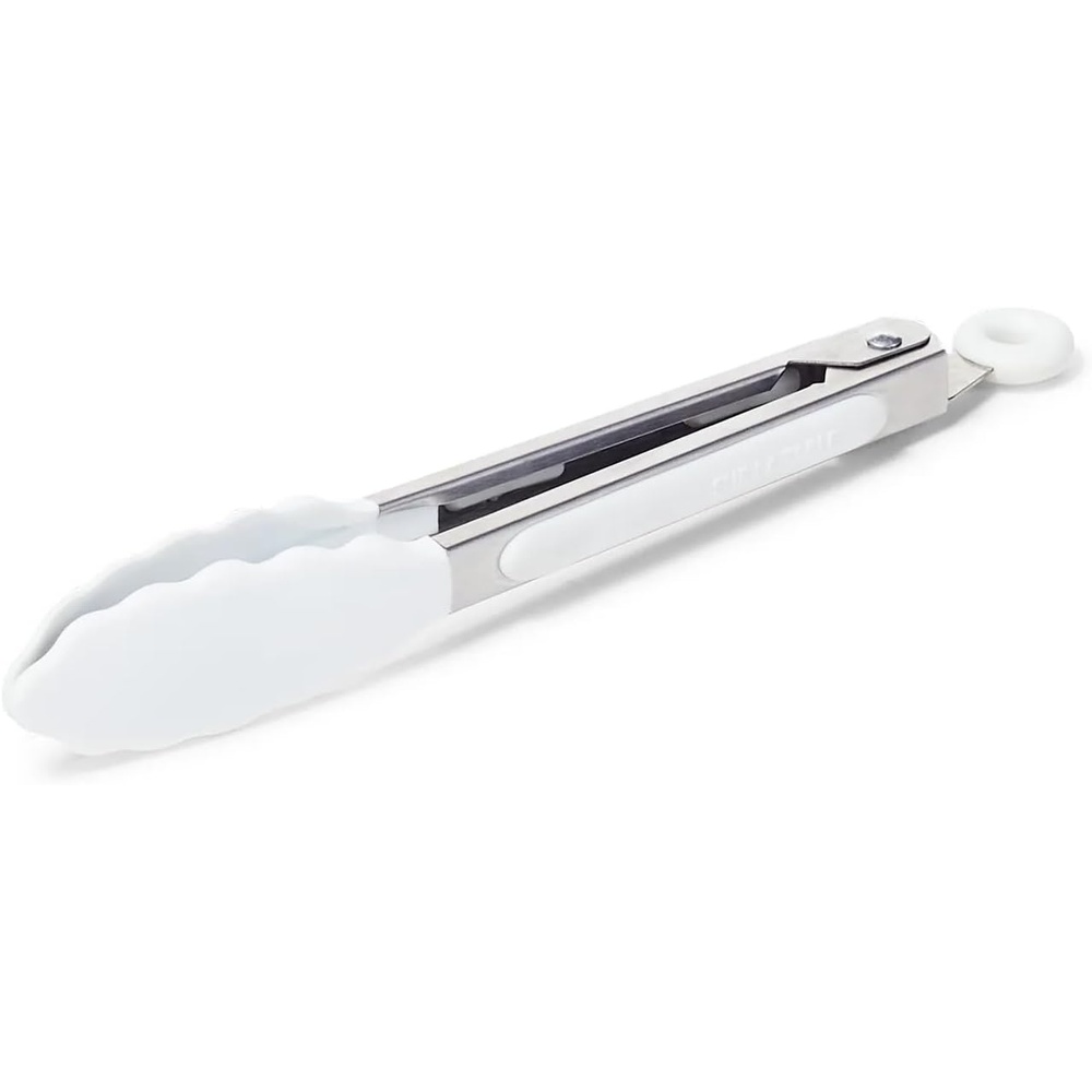 image:imageSur La Table SiliconeTipped Tongs 7 in Gray Compact Nonstick Tongs for Precision Plating and Small Plate Service 7 inWhite