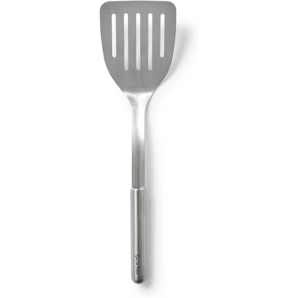 image:imageSur La Table Stainless Steel Slotted Turner Thin Rigid Slotted Blade for Flipping Draining and Serving on All Cooktops