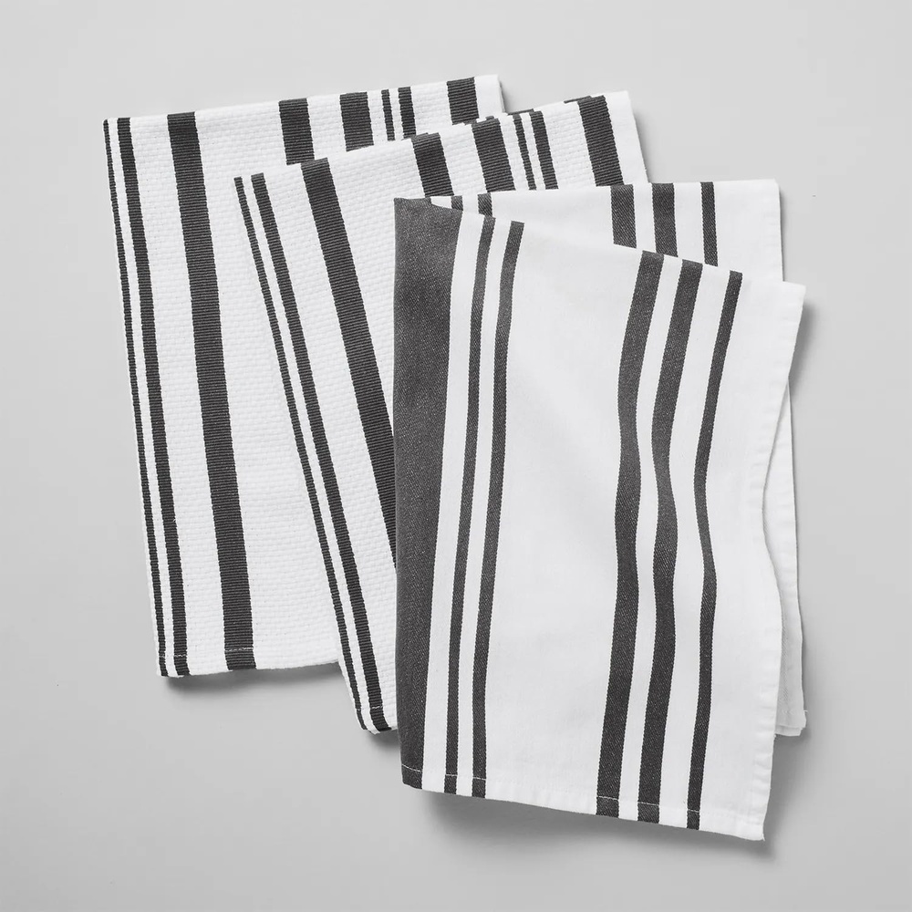 image:imageSur La Table Striped Kitchen Towels Set of 3 BasilSardine