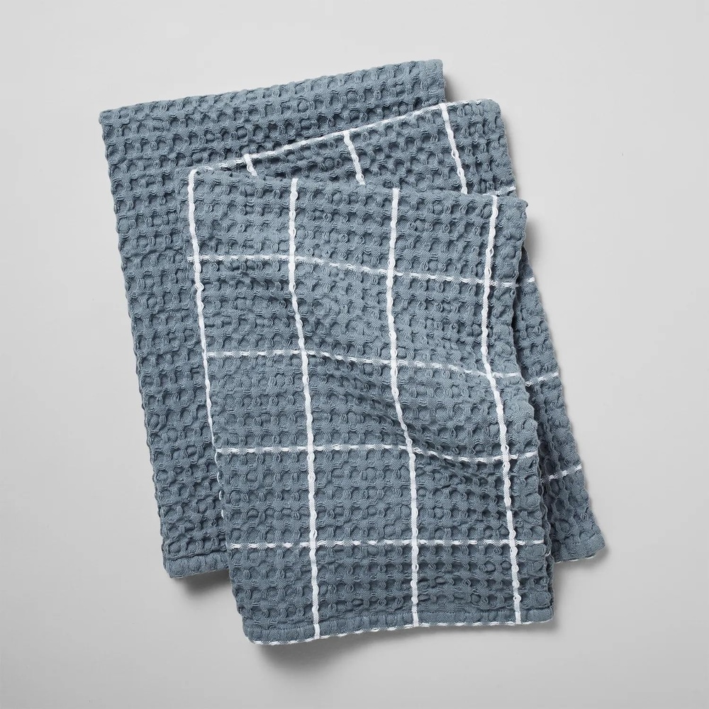 image:imageSur La Table Washed Waffle Kitchen Towels Set of 2 Dove GreyDove Grey