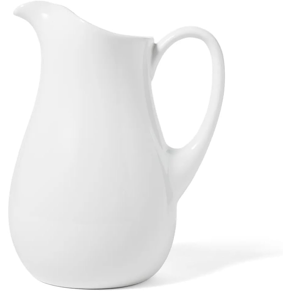 image:imageSur La Table White Pitcher Classic White Stoneware Pitcher for Water Lemonade Juice and Table Service