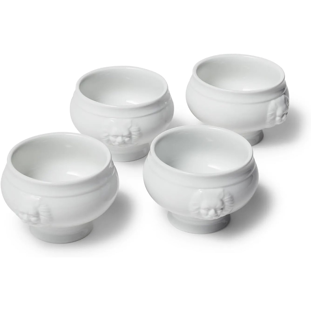 image:imageSur La Table White Porcelain Lions Head Soup Bowls Set of 4 Elegant 14 oz Serving Dishes for Stew amp Hot Meals Classic Dinnerware