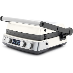 GreenPan Elite 7-in-1 Multi-Function Contact Grill & Griddle, Healthy Ceramic Nonstick Reversible Plates, Adjustable Shade & Shear, Closed Press/Open Flat Surface, PFAS-Free, Cream White(Cream White)