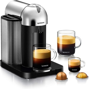 Nespresso Vertuo Coffee and Espresso Maker by Breville, Chrome with Aeroccino Milk Frother(Chrome)