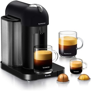 Nespresso Vertuo Coffee and Espresso Maker by Breville, Chrome with Aeroccino Milk Frother(Matte Black)