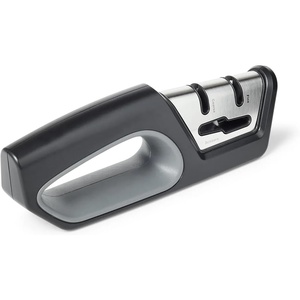 Sur La Table 2-Stage Knife & Scissor Sharpener, Two-Stage Pull-Through Sharpener for Quick Kitchen Knife and Scissor Maintenance