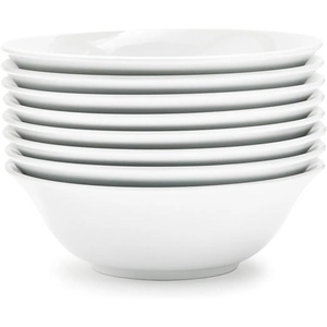 Sur La Table Bistro Cereal Bowl, White, Classic White Porcelain Cereal and Soup Bowl for Everyday Dining