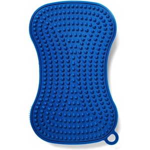 Sur La Table Dual-Action Silicone Sponge, Butter(Dark Blue)