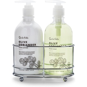 Sur La Table Hand Soap & Lotion Caddy Set, 12 oz, Olive Coriander