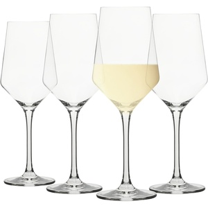 Sur La Table Kitchen Essentials Vino Breeze Crystal Clear 18 OZ 4 Pack All Purpose White Wine Glass With Modern Curve Silhouette(Glass)