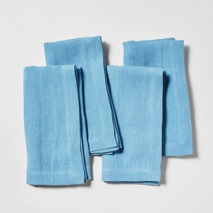 Sur La Table Linen Napkins, Set of 4, Indigo, Premium Linen Blend Cloth Napkins in Rich Indigo for Dining and Entertaining, Set of 4(Blue)