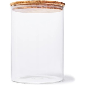 Sur La Table Olivewood Storage Canister, Clear