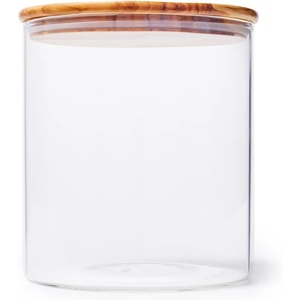 Sur La Table Olivewood Storage Canister, Clear(Clear)