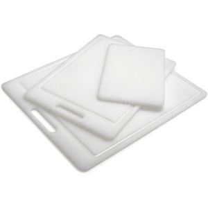 Sur La Table Polypropylene Cutting Board Set, 3-Piece, Reversible Boards with Juice Grooves, Cut-Out Handles and Dishwasher- Construction, Set of 3