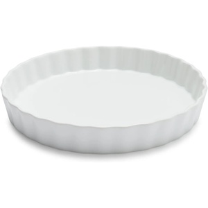 Sur La Table Porcelain Quiche & Tart Dish – 9.8″ Round Baking Dish with 40.6 oz Capacity, Non-Porous & Chip-Resistant, Oven, Freezer & Microwave, Elegant Table Serveware