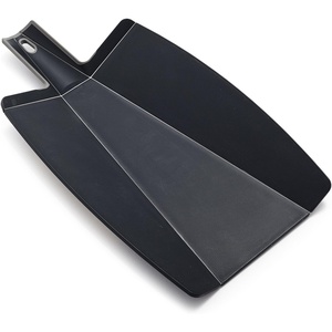 Sur La Table Prep & Pour Cutting Board, Black, Flexible Board with Folding Chute for Easy Transfer of Chopped Ingredients(Black)