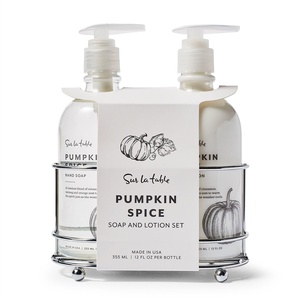 Sur La Table Pumpkin Spice Soap & Lotion Caddy Set, Clear