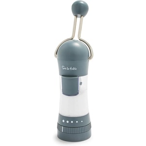 Sur La Table Ratchet Mill, Black – Ceramic Stone Grinder Pepper & Spice Grinder with Adjustable Coarseness, Front-Loading Refill, Durable Manual Seasoning Tool for Kitchen and Table(Gray)