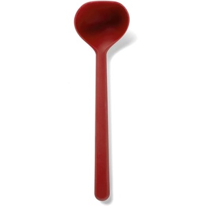 Sur La Table Silicone Ladle, Gray, Heat-Resistant Silicone Ladle for Nonstick- Soup, Sauce and Batter Serving(Dark Red)