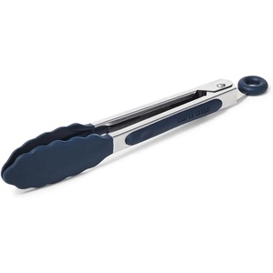 Sur La Table Silicone-Tipped Tongs, 7 in, Gray, Compact Nonstick- Tongs for Precision Plating and Small Plate Service, 7 in(Navy)