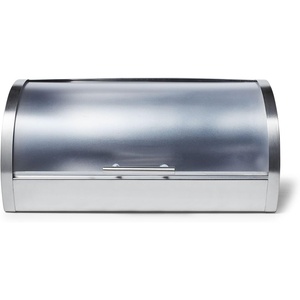 Sur La Table Stainless Steel Bread Box – 14.8″ Countertop Holder for Loaves, Bagels, Cookies & Baked Goods, Sleek Storage with Lid, Durable & Easy to Clean
