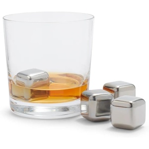 Sur La Table Stainless Steel Chilling Cubes, Set of 4, Silver