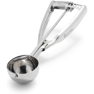 Sur La Table Stainless Steel Ice Cream Scooper, Sturdy 18/8 Stainless Steel Scoop for Clean, Round Frozen Treats Servings