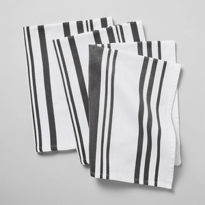 Sur La Table Striped Kitchen Towels, Set of 3, Basil(Sardine)