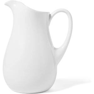 Sur La Table White Pitcher, Classic White Stoneware Pitcher for Water, Lemonade, Juice and Table Service
