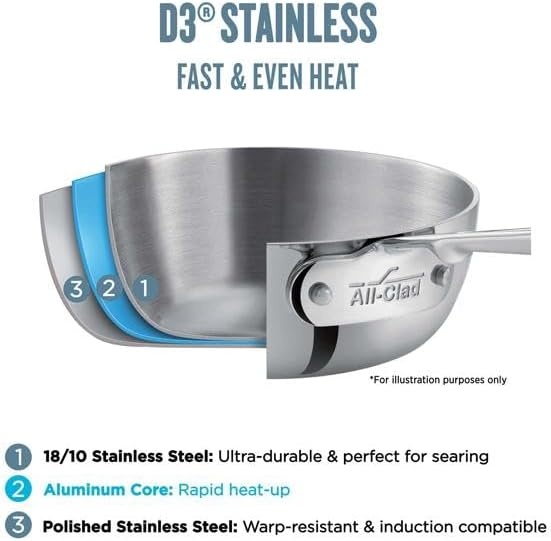 image:imageAllClad D3 Stainless Steel Anniversary Casserole 4 qt