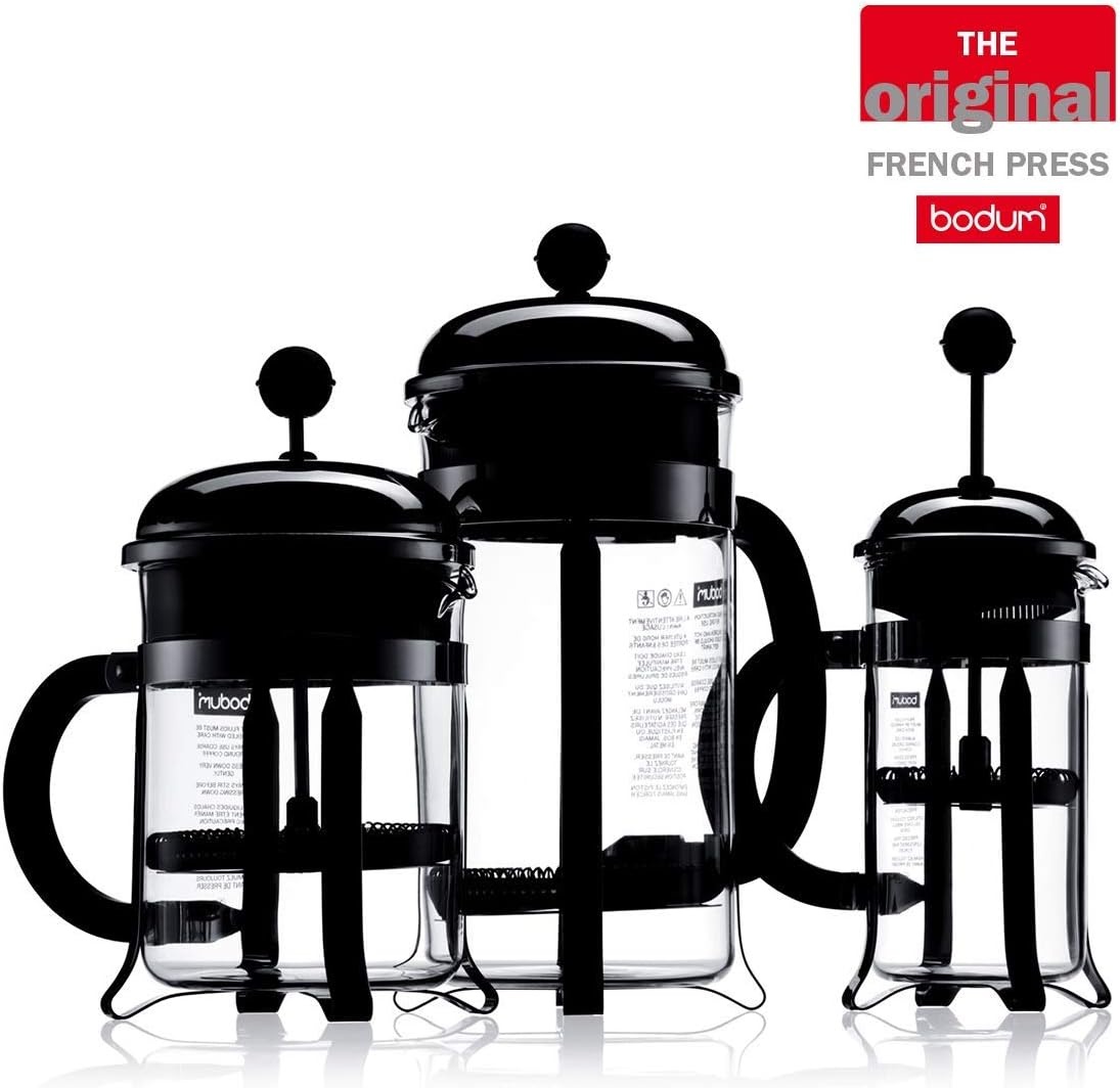 image:imageBodum 17oz Chambord French Press Coffee Maker HighHeat Borosilicate Glass Polished Stainless Steel Made in PortugalBlack