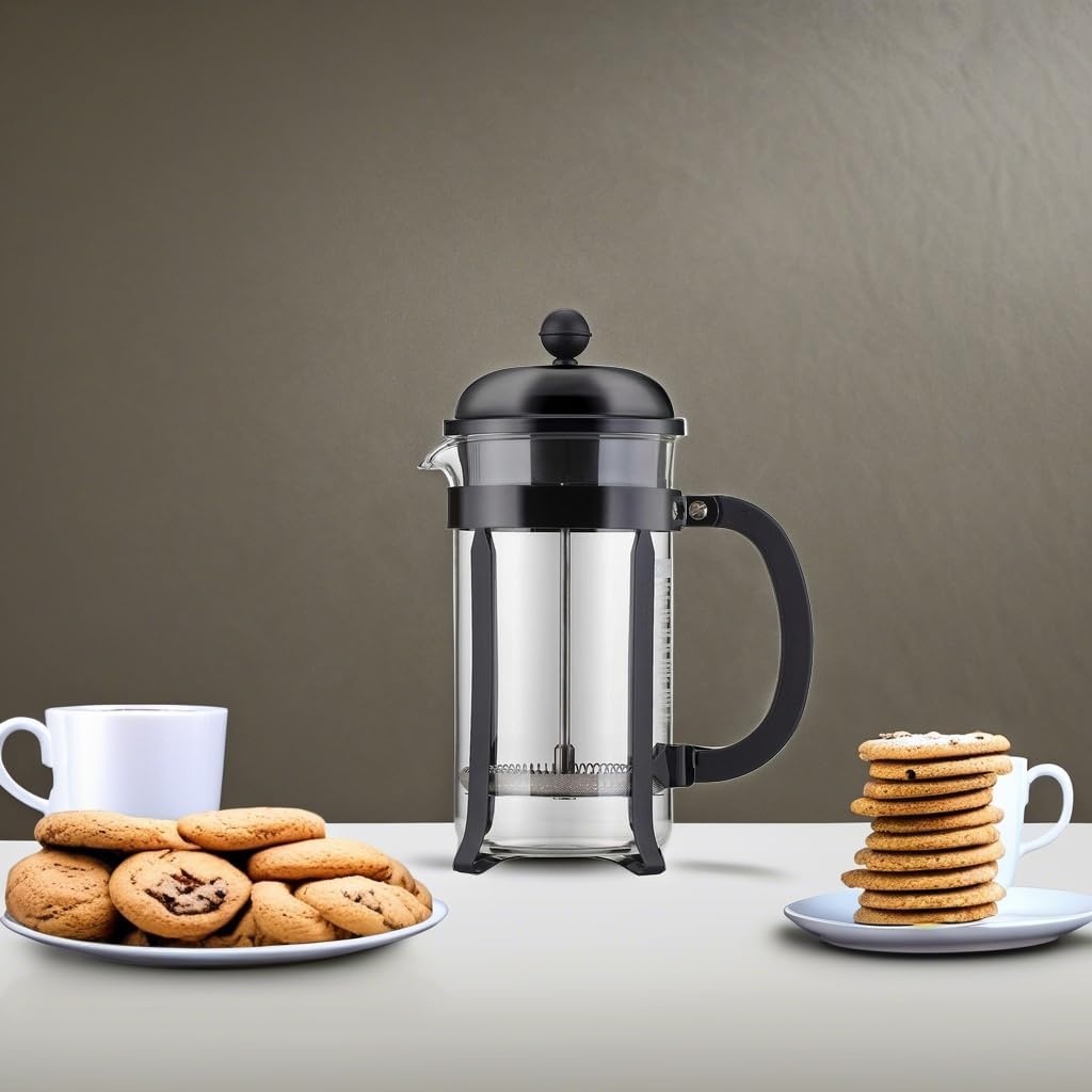 image:imageBodum 17oz Chambord French Press Coffee Maker HighHeat Borosilicate Glass Polished Stainless Steel Made in PortugalBlack