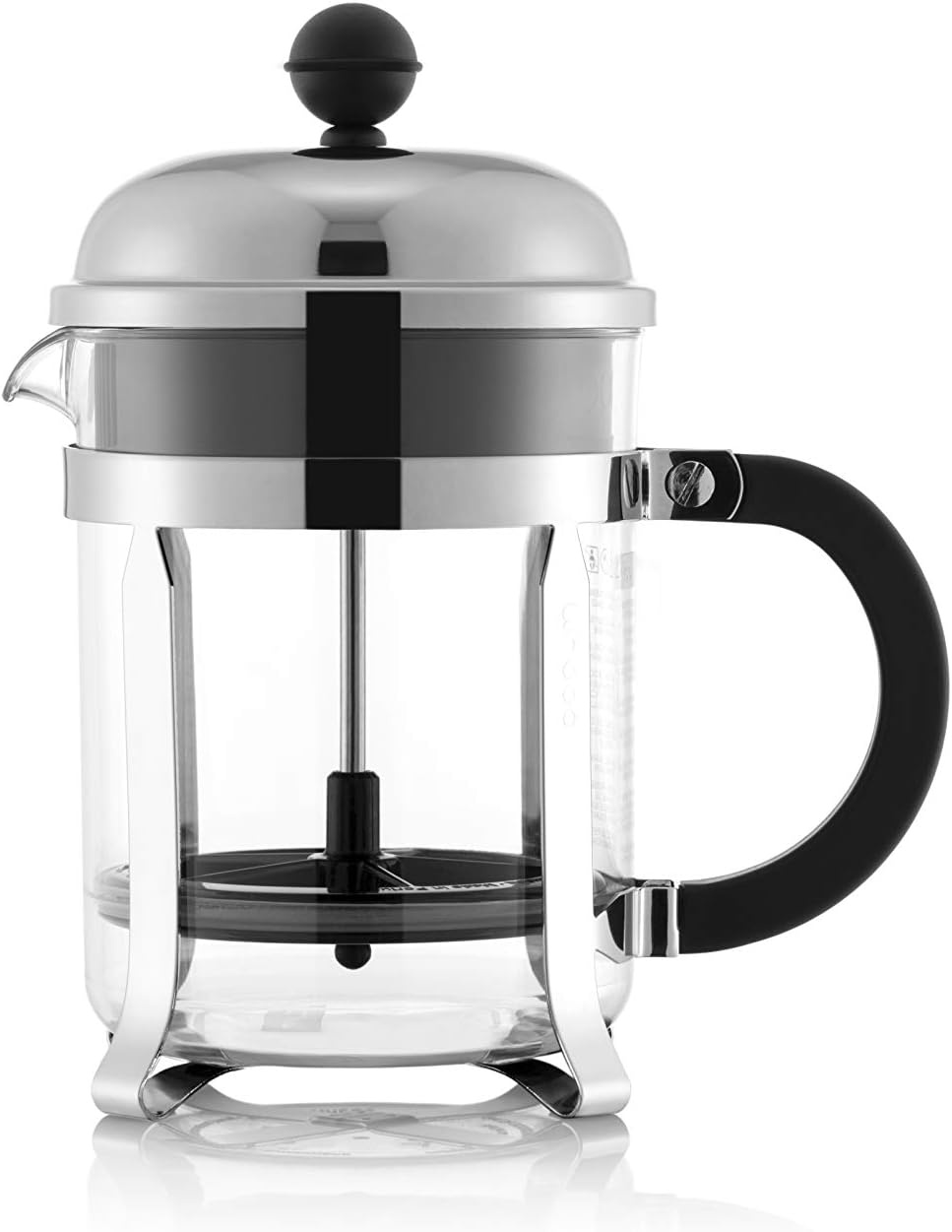 image:imageBodum 17oz Chambord French Press Coffee Maker HighHeat Borosilicate Glass Polished Stainless Steel Made in PortugalChrome