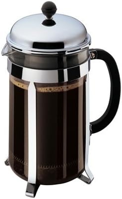 image:imageBodum 17oz Chambord French Press Coffee Maker HighHeat Borosilicate Glass Polished Stainless Steel Made in PortugalChrome