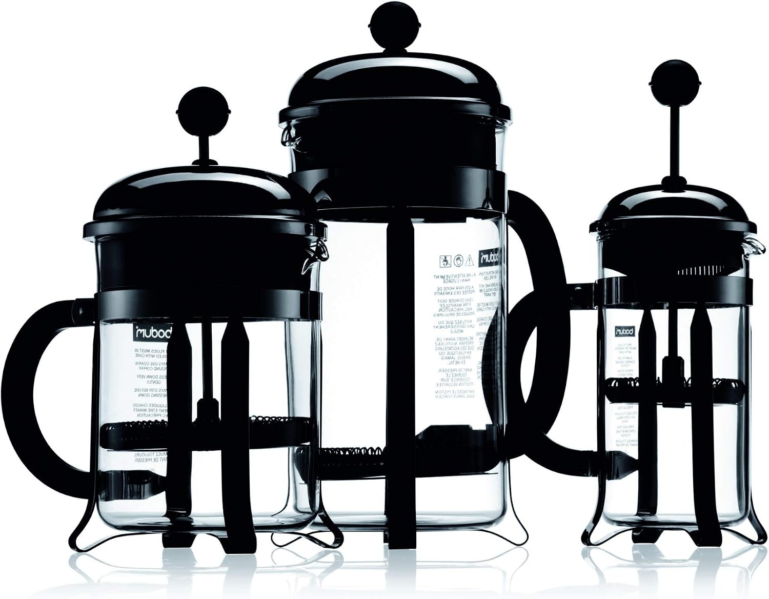 image:imageBodum 17oz Chambord French Press Coffee Maker HighHeat Borosilicate Glass Polished Stainless Steel Made in PortugalChrome