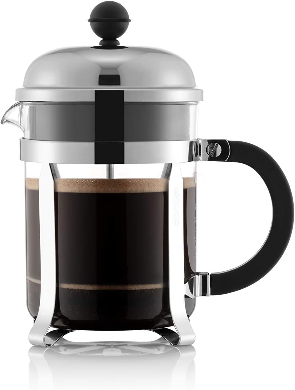 image:imageBodum 17oz Chambord French Press Coffee Maker HighHeat Borosilicate Glass Polished Stainless Steel Made in PortugalChrome