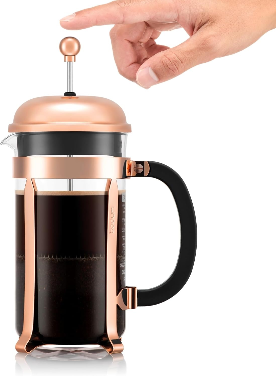 image:imageBodum 17oz Chambord French Press Coffee Maker HighHeat Borosilicate Glass Polished Stainless Steel Made in PortugalCopper