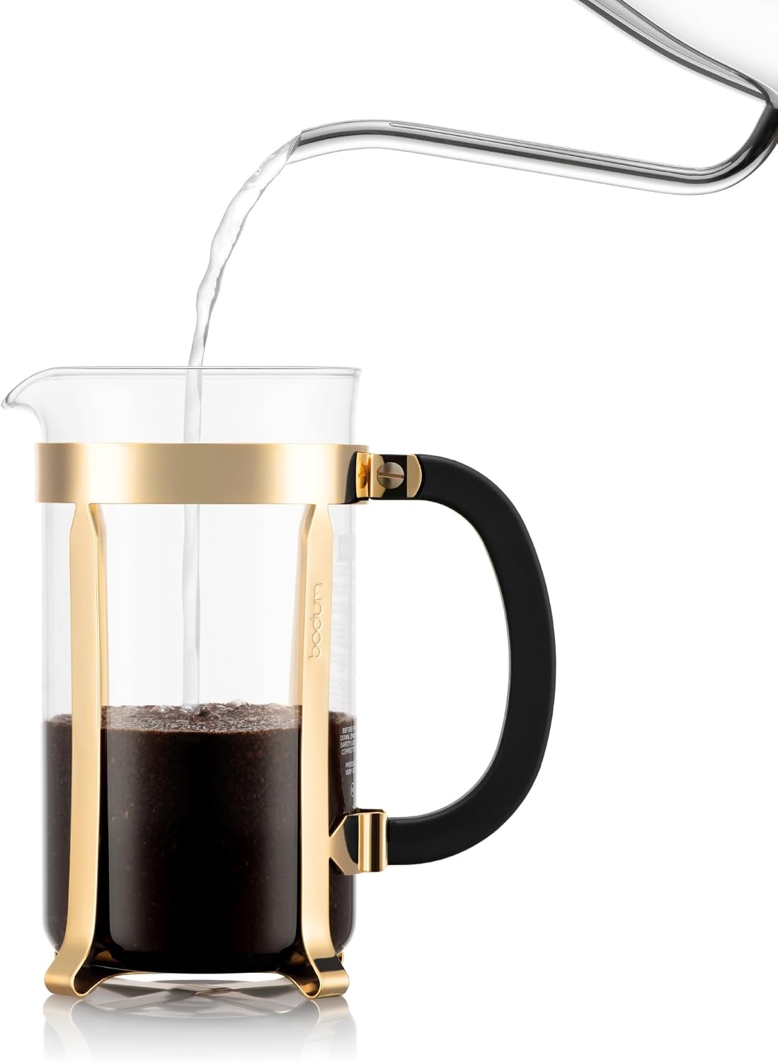 image:imageBodum 17oz Chambord French Press Coffee Maker HighHeat Borosilicate Glass Polished Stainless Steel Made in PortugalGold
