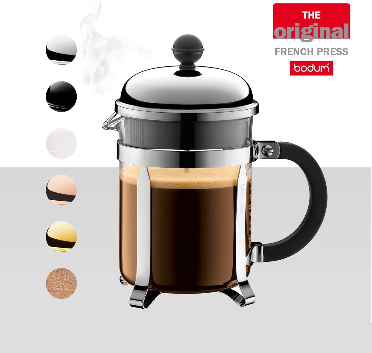 image:imageBodum 17oz Chambord French Press Coffee Maker HighHeat Borosilicate Glass Polished Stainless Steel Made in PortugalGold