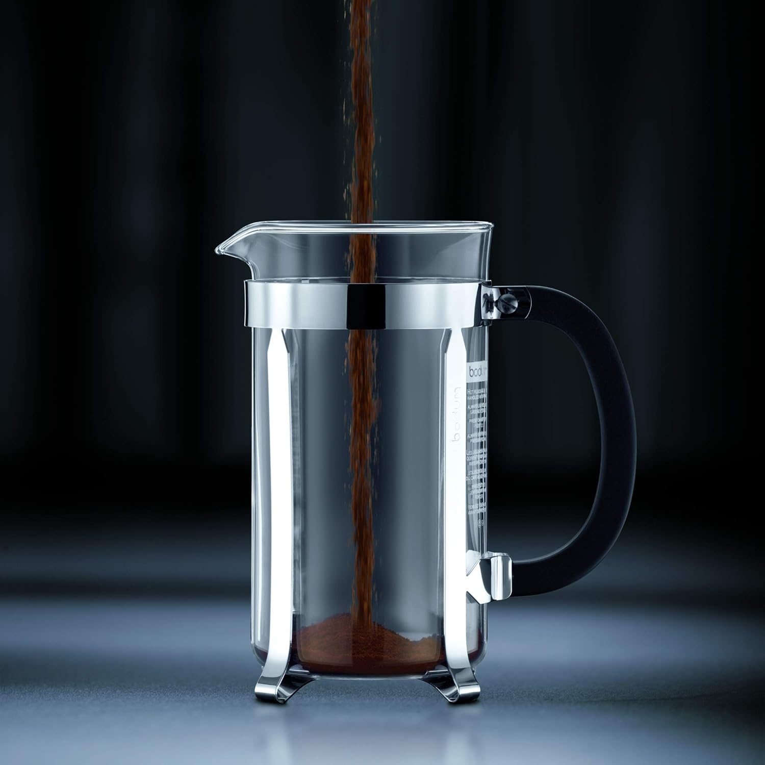 image:imageBodum 17oz Chambord French Press Coffee Maker HighHeat Borosilicate Glass Polished Stainless Steel Made in PortugalMatte Chrome