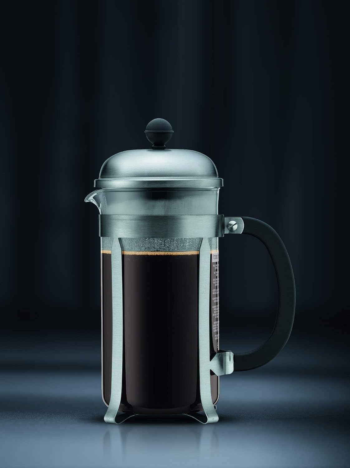 image:imageBodum 17oz Chambord French Press Coffee Maker HighHeat Borosilicate Glass Polished Stainless Steel Made in PortugalMatte Chrome