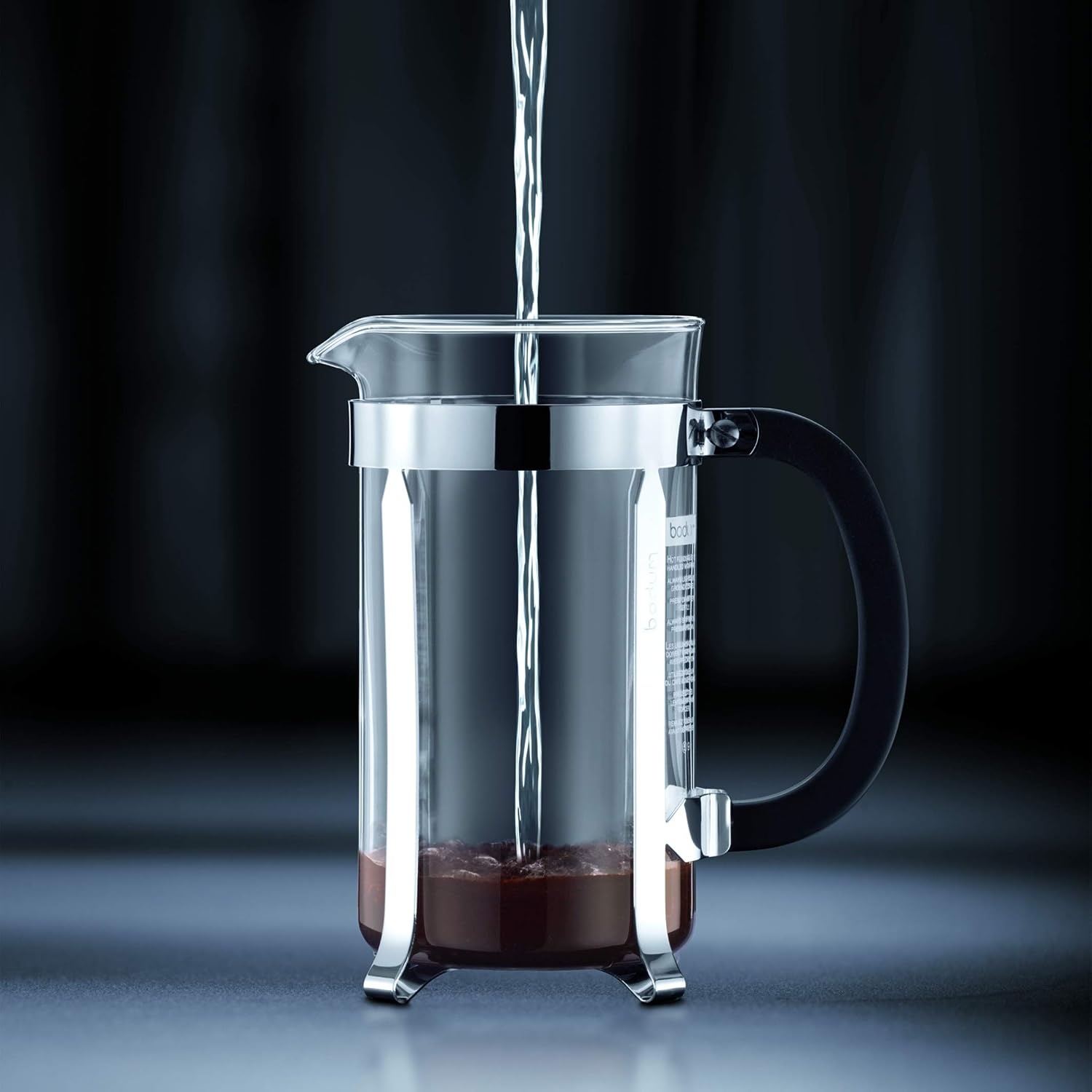image:imageBodum 17oz Chambord French Press Coffee Maker HighHeat Borosilicate Glass Polished Stainless Steel Made in PortugalMatte Chrome