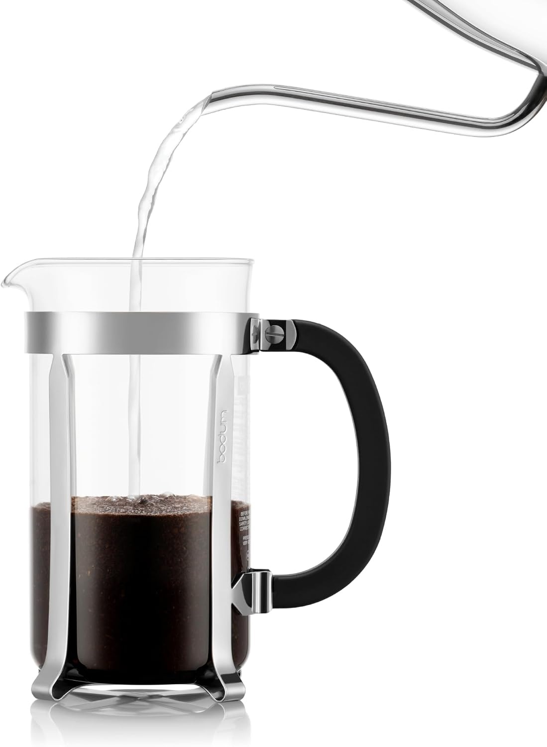 image:imageBodum 17oz Chambord French Press Coffee Maker HighHeat Borosilicate Glass Polished Stainless Steel Made in PortugalPolished