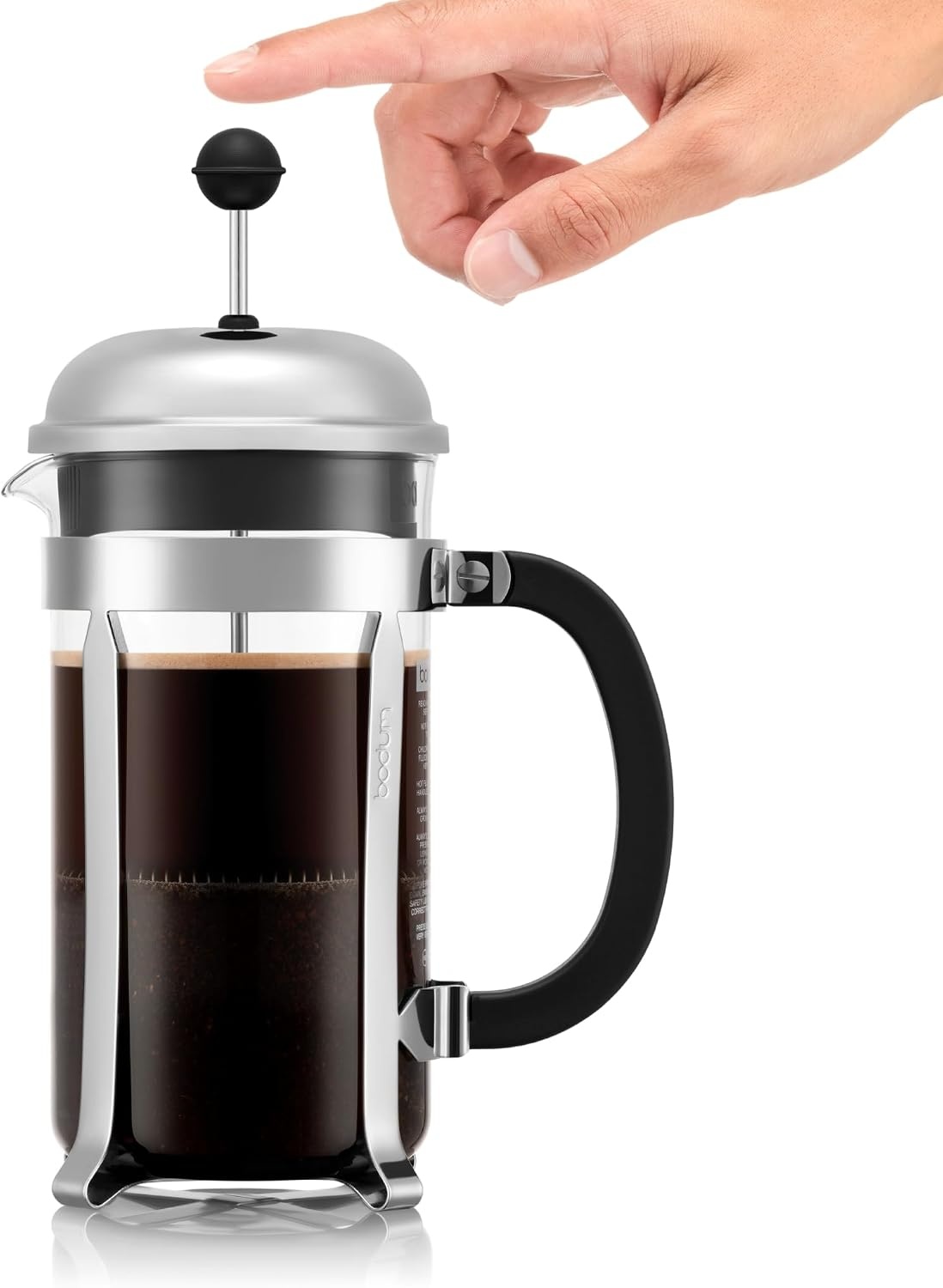 image:imageBodum 17oz Chambord French Press Coffee Maker HighHeat Borosilicate Glass Polished Stainless Steel Made in PortugalPolished