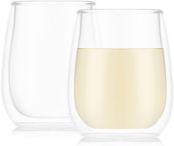 image:imageBodum Skal Champagne Glass Double Wall HighHeat Borosilicate Glass Set of 2Clear