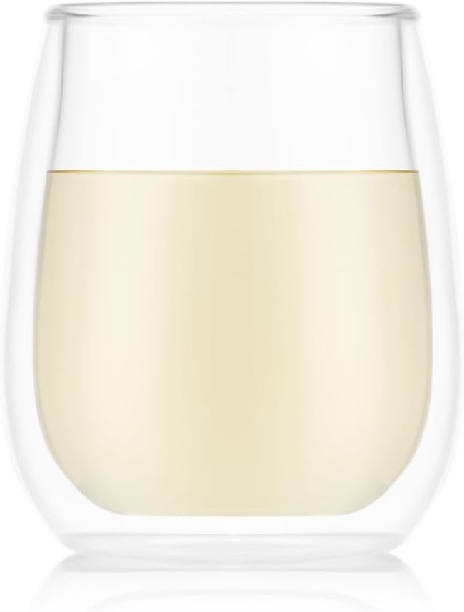 image:imageBodum Skal Champagne Glass Double Wall HighHeat Borosilicate Glass Set of 2Clear