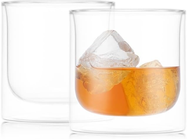image:imageBodum Skal Champagne Glass Double Wall HighHeat Borosilicate Glass Set of 2Clear